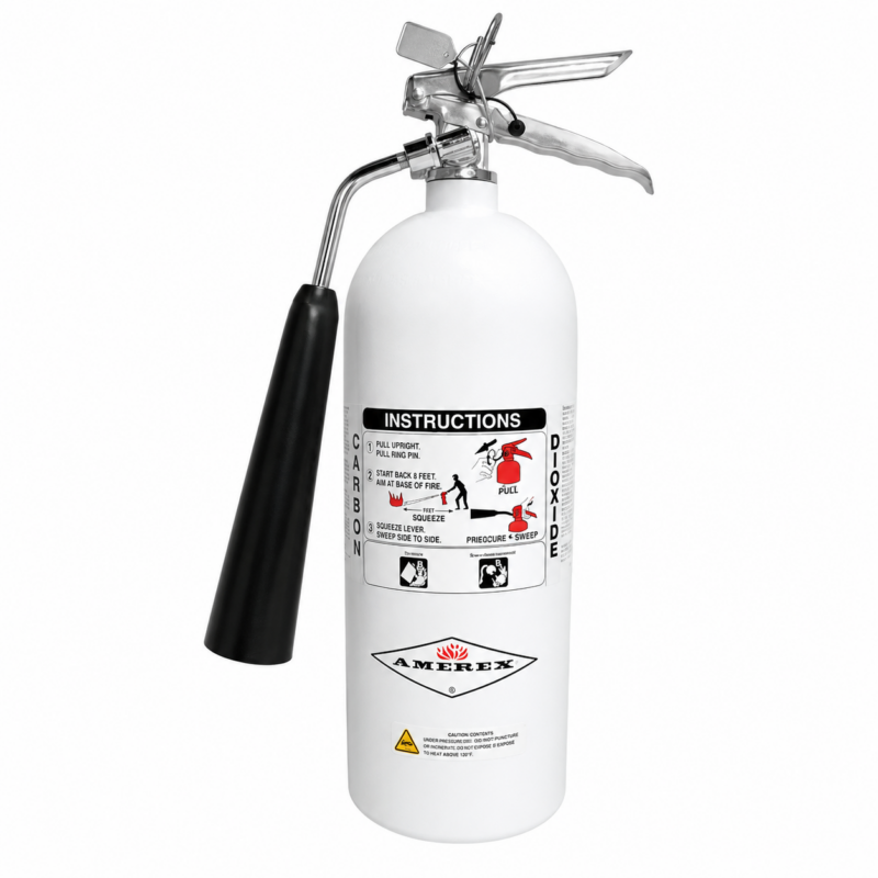 Extintor Amerex CO2 5 lb para salas de resonancia magnética Extintor Amerex 5 lb CO2 aluminio no ferromagnético para resonancia magnética