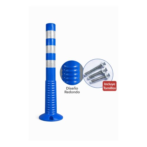 hito-azul-jumpseller-1200x1200-1.jpg Hito Vial Azul Poliuretano | 75Cm | Con 3 Cintas Incluye Pernos De Anclaje