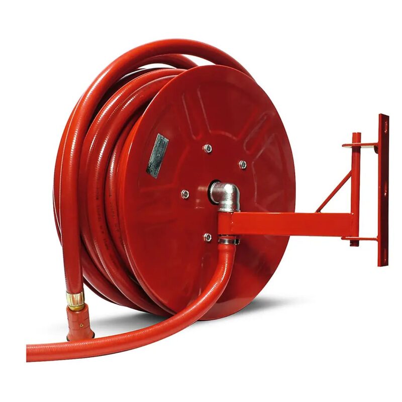 Carrete red húmeda 1x25 metros modelo súper con manguera semirrígida y brazo pivotante