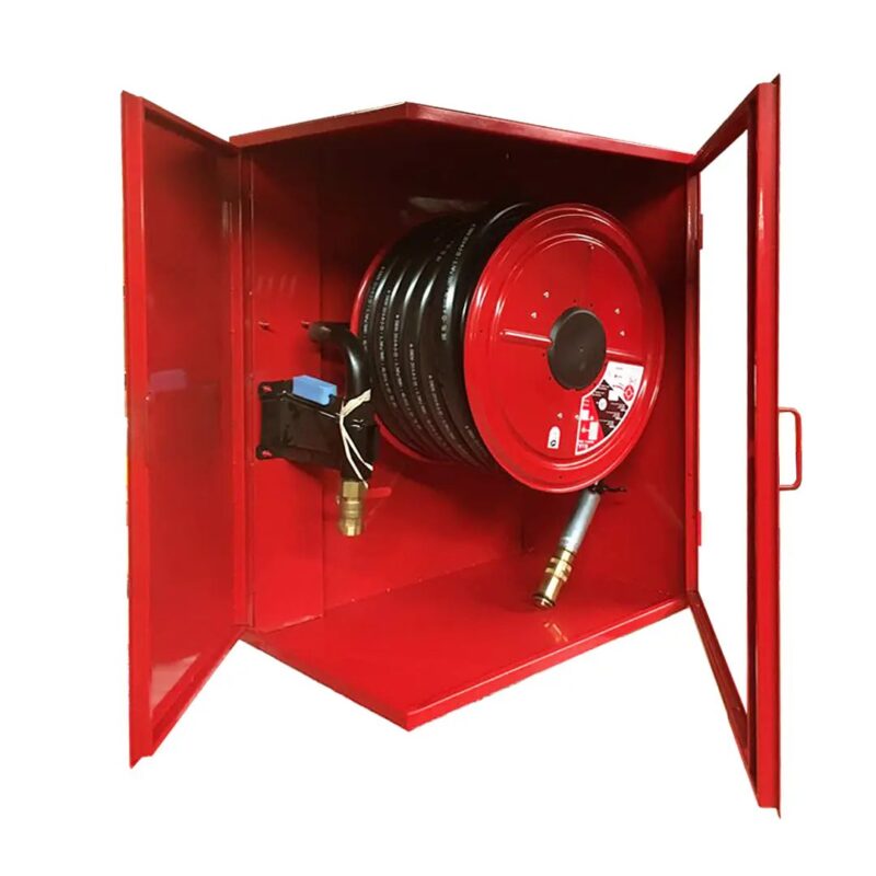 Gabinete Red Húmeda Puerta Lateral Metálica y Frontal de Vidrio con Carrete RIA 30 Metros