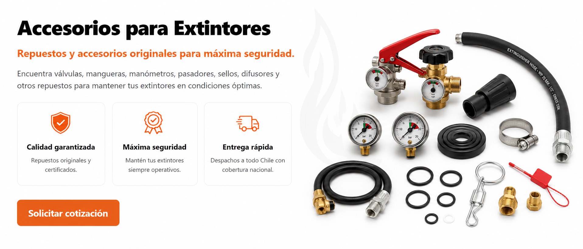 Accesorios para extintores - repuestos para mantener tus extintores operativos