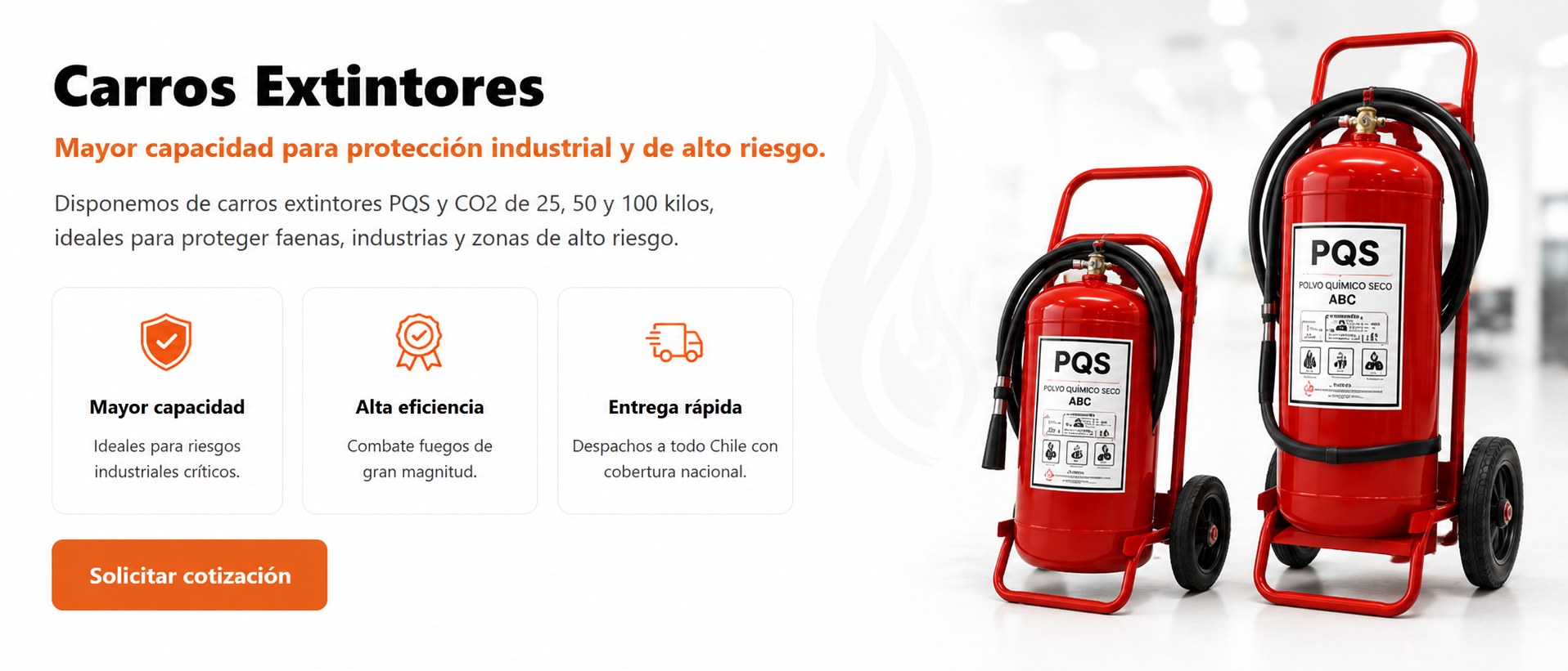Carros extintores PQS y CO2