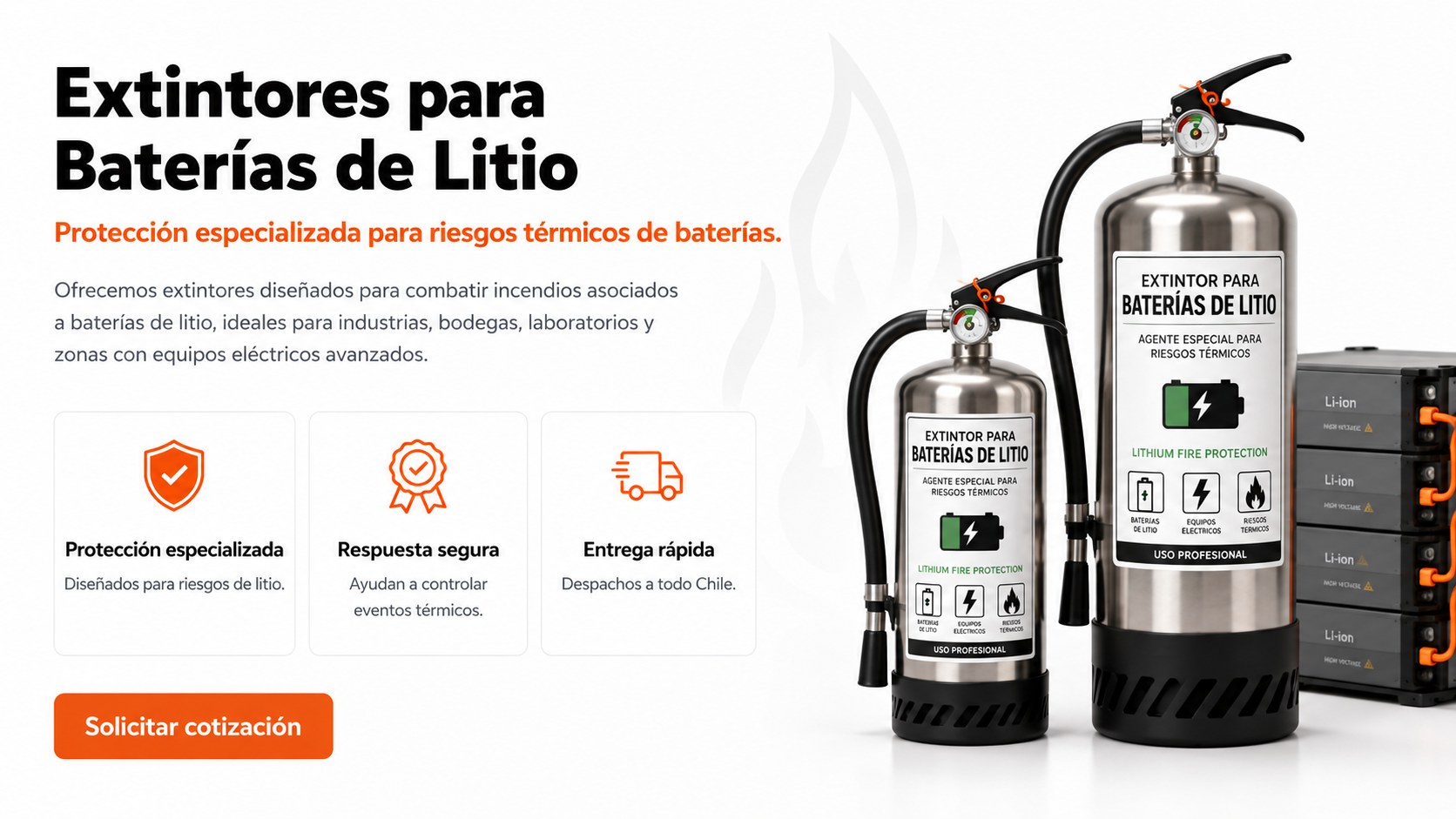Extintores para baterias de litio