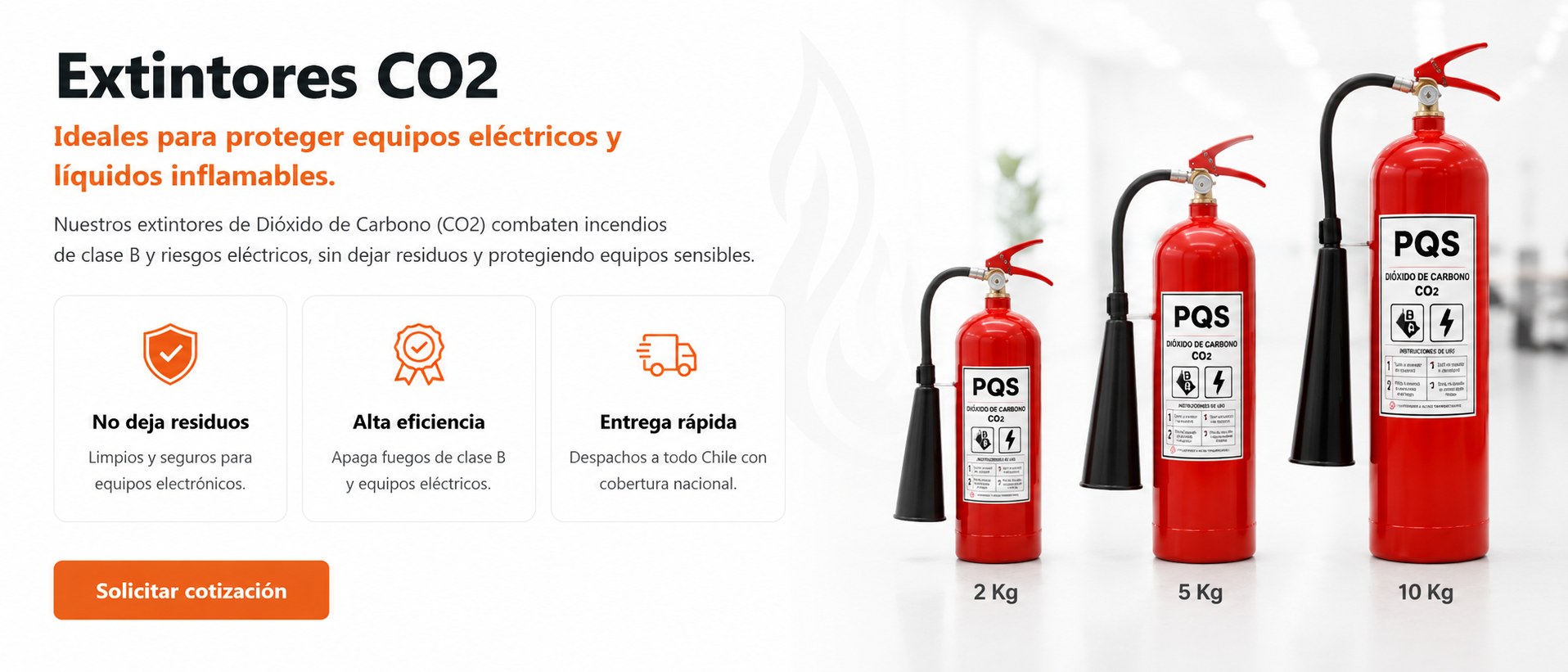 Extintores CO2 - Protección limpia para equipos eléctricos y fuegos clase B y C