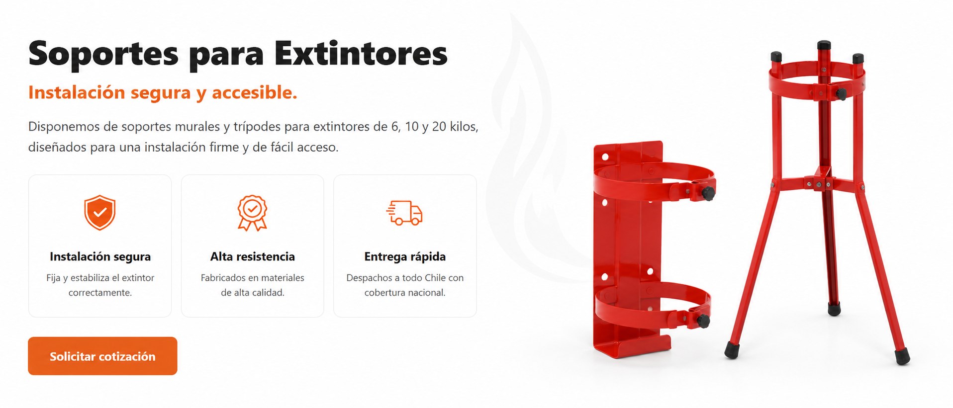 Soportes para extintores - ubicacion ordenada, visible y segura